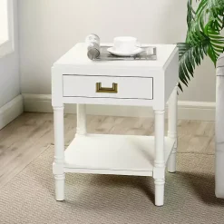 Kirklands Home Accent & End Tables|Wood Layla Accent Table White