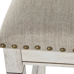 Kirklands Home Kitchen Islands & Bar Carts|White Wood Linen 3-pc. USB Island and Stool Set