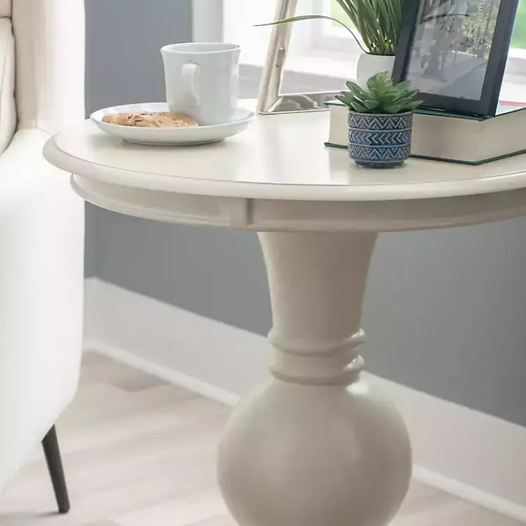 Kirklands Home Accent & End Tables|Wood Round Base Side Table White
