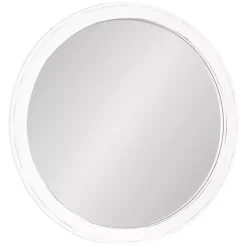 Kirklands Home Decorative Mirrors|Wood Round Mansel Mirror White