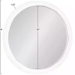Kirklands Home Decorative Mirrors|Wood Round Mansel Mirror White