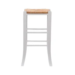 Kirklands Home Bar Stools & Counter Height Stools|White Wood Seagrass Backless 2-pc. Bar Stool Set Tan
