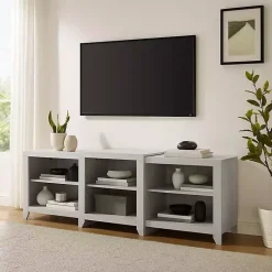 Kirklands Home Tv Stands & Media Consoles|Wood 6-Shelf Media Cabinet White