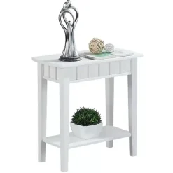 Kirklands Home Accent & End Tables|Wood Slat Accent Table White