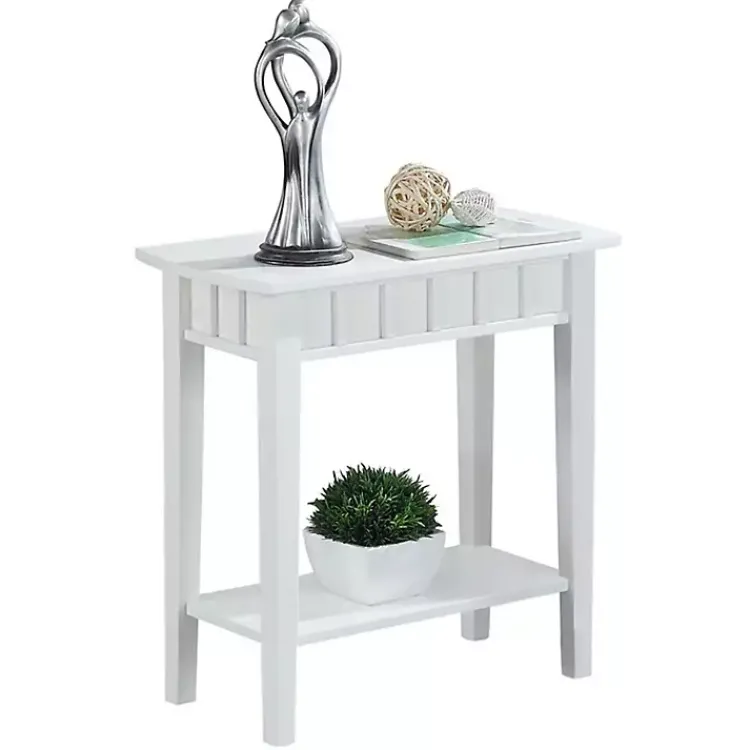 Kirklands Home Accent & End Tables|Wood Slat Accent Table White