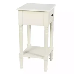 Kirklands Home Accent & End Tables|Wood Square Hampton Accent Table White