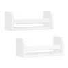 Kirklands Home Shelves|White Wood Wall Bookshelves, Set of 2