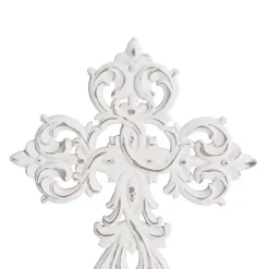 Kirklands Home Wall Plaques|Wood Wall Cross Wall Plaques, Set of 3 White