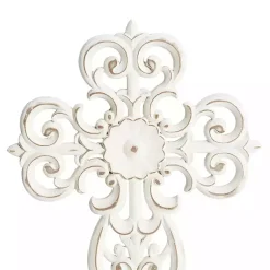 Kirklands Home Wall Plaques|Wood Wall Cross Wall Plaques, Set of 3 White