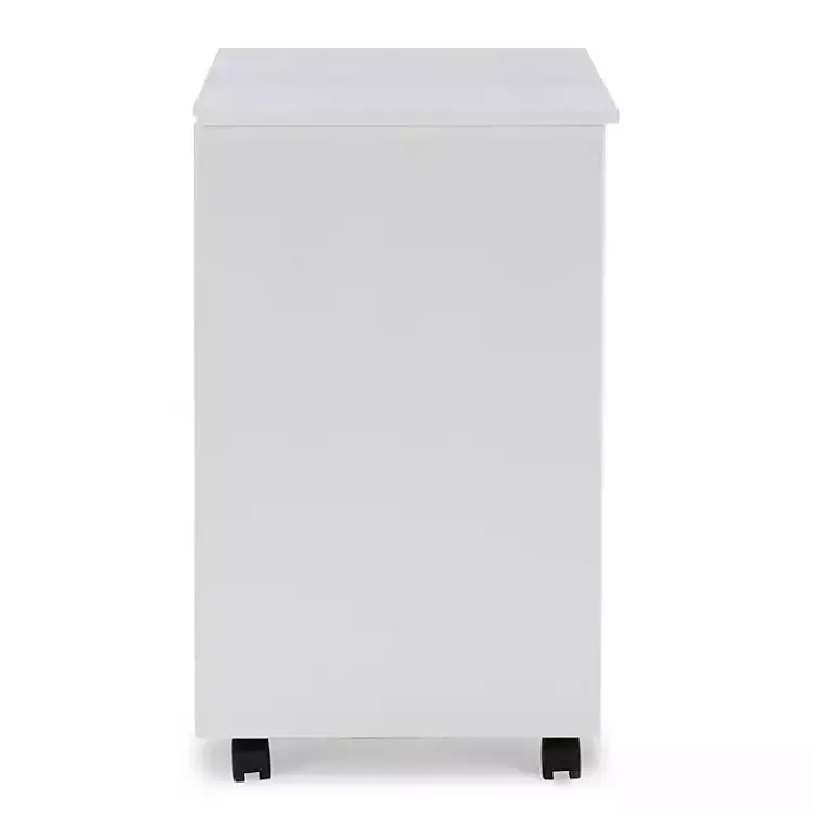 Kirklands Home Office Furniture|Wood Wide 6-Drawer Cary Storage Cart White