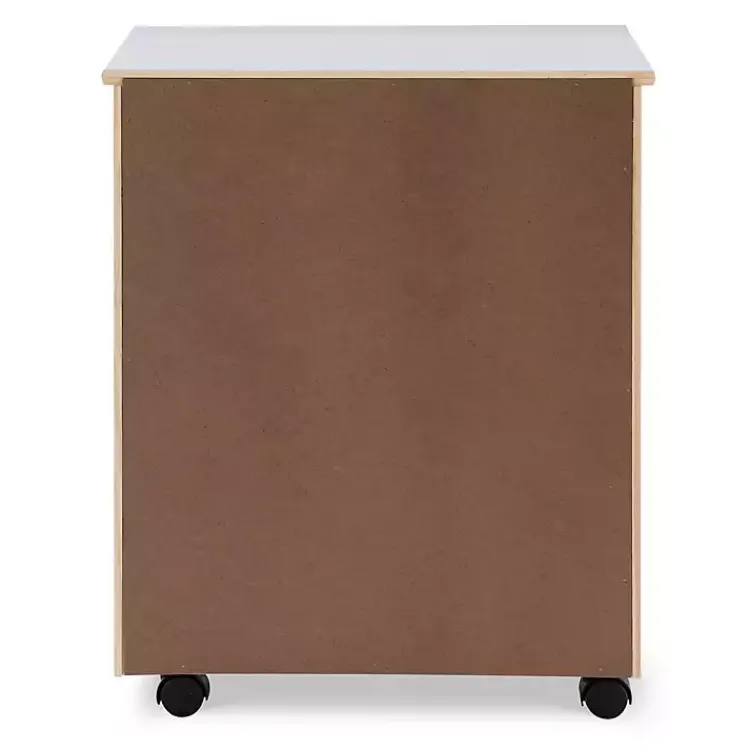 Kirklands Home Office Furniture|Wood Wide 6-Drawer Cary Storage Cart White