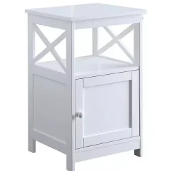 Kirklands Home Accent & End Tables|Wood X Sides Storage Accent Table White