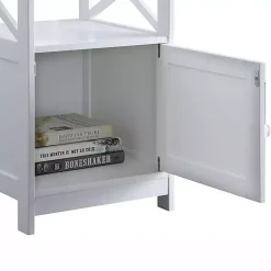 Kirklands Home Accent & End Tables|Wood X Sides Storage Accent Table White