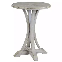 Kirklands Home Accent & End Tables|Wooden Arched Base Round Top Accent Table White