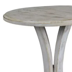 Kirklands Home Accent & End Tables|Wooden Arched Base Round Top Accent Table White