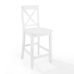 Kirklands Home Bar Stools & Counter Height Stools|X-Back Farmhouse Counter Stools, Set of 2 White