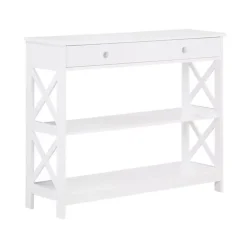 Kirklands Home Console Tables|X-Frame 2-Shelf Console Table White