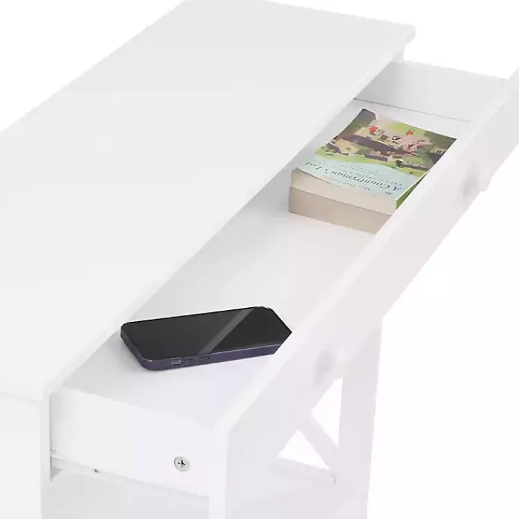Kirklands Home Console Tables|X-Frame 2-Shelf Console Table White