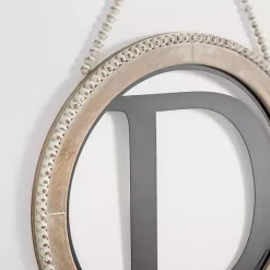 Kirklands Home Monogram Wall Decor|Whitewash Bead Trim Monogram D Plaque