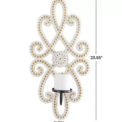 Hot Whitewash Beaded Scroll Sconce Sconces
