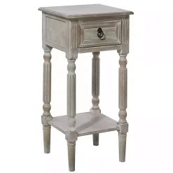 Kirklands Home Accent & End Tables|Whitewash Distressed Wood Accent Table Brown