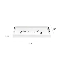 Clearance Whitewash Family Wooden Tray Decorative Trays