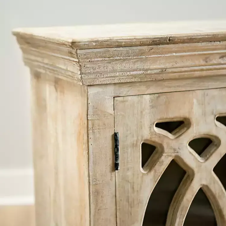 Kirklands Home Entryway Furniture|washed Arched Wooden Cabinet White