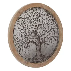 Kirklands Home Wall Plaques|Whitewashed Bronze Tree Framed Wall Plaque