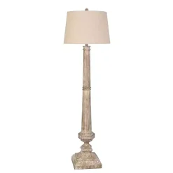 Kirklands Home Floor Lamps|Whitewashed Brown Resin Floor Lamp Tan