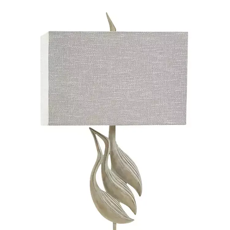 Kirklands Home Floor Lamps|Whitewashed Carved Egrets Floor Lamp Tan