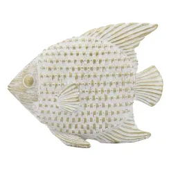 Best Whitewashed Ceramic Woven Fish Statue Statues & Figurines