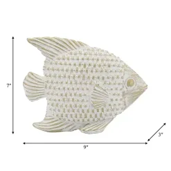 Best Whitewashed Ceramic Woven Fish Statue Statues & Figurines