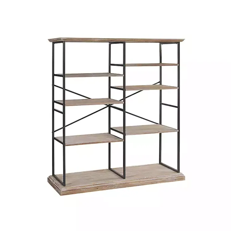 Kirklands Home Bookshelves|Whitewashed Etagere Industrial Bookcase