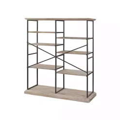 Kirklands Home Bookshelves|Whitewashed Etagere Industrial Bookcase