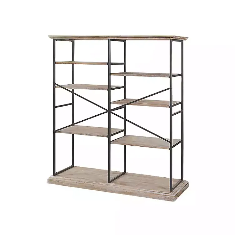 Kirklands Home Bookshelves|Whitewashed Etagere Industrial Bookcase