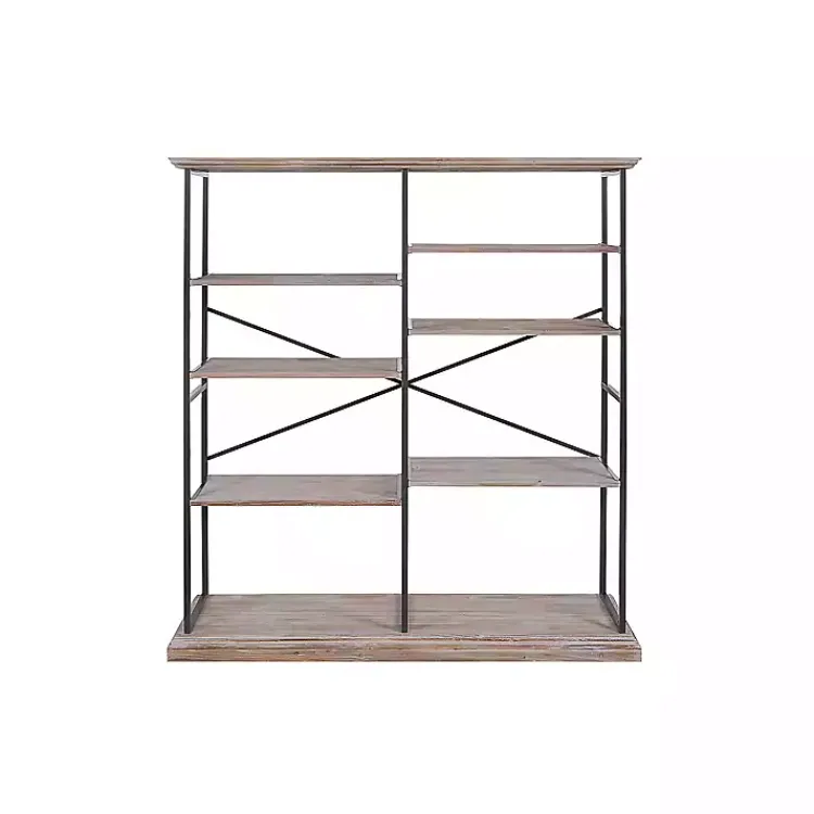 Kirklands Home Bookshelves|Whitewashed Etagere Industrial Bookcase