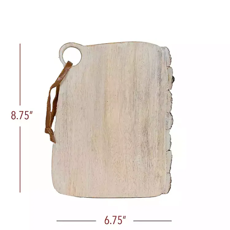 Kirklands Home Serving & Entertaining|Whitewashed Live Edge Wooden Cutting Board