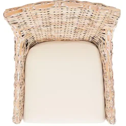 Kirklands Home Accent Chairs|washed Rattan Cristen Accent Chair White