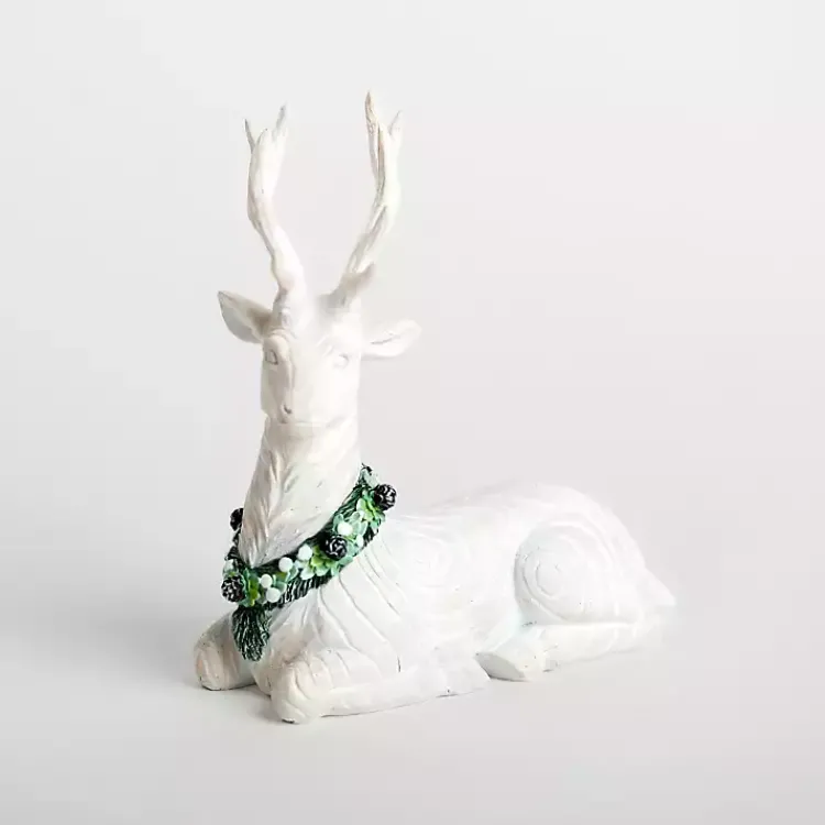 Hot washed Sitting Deer Christmas Figurine Christmas Decorations