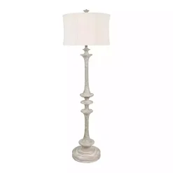 Kirklands Home Floor Lamps|Whitewashed Spindle Floor Lamp Tan