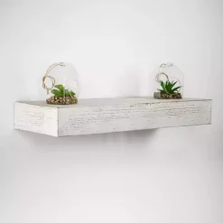 Kirklands Home Shelves|Whitewashed Wood Floating Shelf, 24 in.