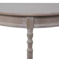 Kirklands Home Entryway Furniture|Whitewashed Wood Half Moon Console Table Brown
