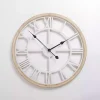 Kirklands Home Clocks|Whitewashed Wood Open Face Wall Clock