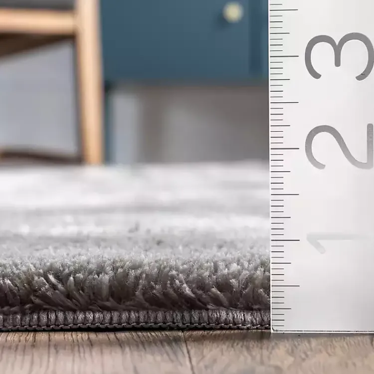 Kirklands Home Area Rugs|Whitlow Charcoal Shag Washable Area Rug, 8x10 Gray