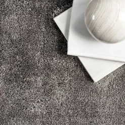 Kirklands Home Area Rugs|Whitlow Charcoal Shag Washable Area Rug, 8x10 Gray