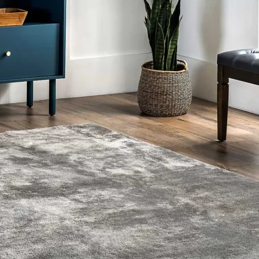 Kirklands Home Area Rugs|Whitlow Charcoal Shag Washable Area Rug, 8x10 Gray