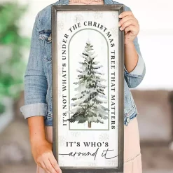 Clearance Who's Around the Tree Wall Plaque Christmas Art & Wall Decor