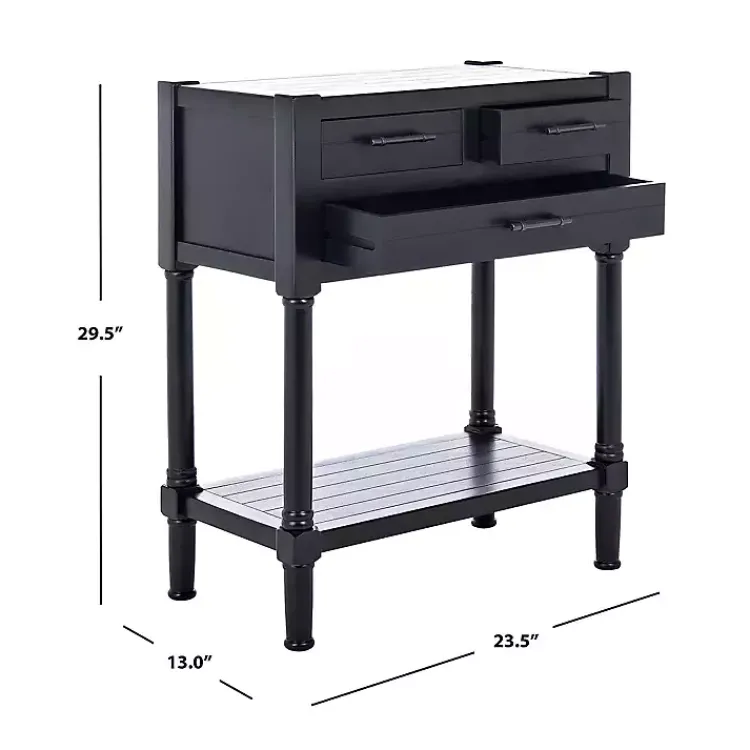 Kirklands Home Console Tables|Wilbert 3-Drawer Console Table Black