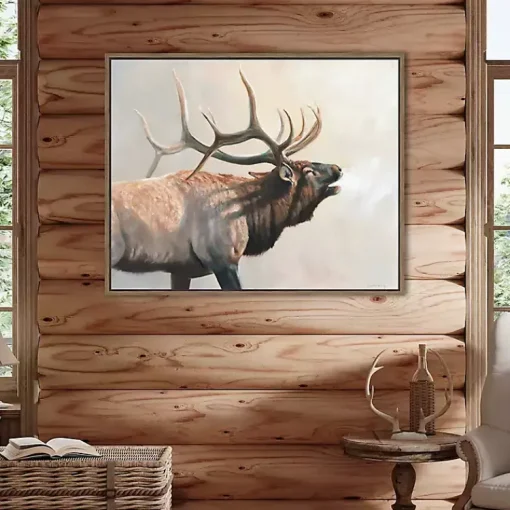 Kirklands Home Canvas Art|Wild Elk Framed Canvas Art Print