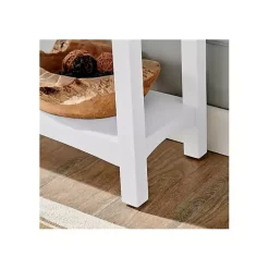 Kirklands Home Benches & Ottomans|Willis Wooden Lower Shelf Bench White